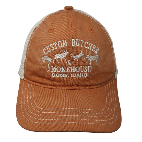 Custom Butcher & Smokehouse Snapback Trucker Hat Brown One Size District - Picture 1 of 10